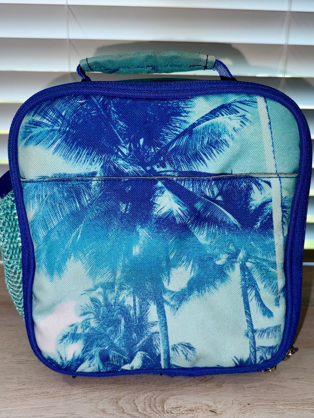Pottery Barn Teen Classic Palms Blue Palm-Print One-Piece Lunch Bag
